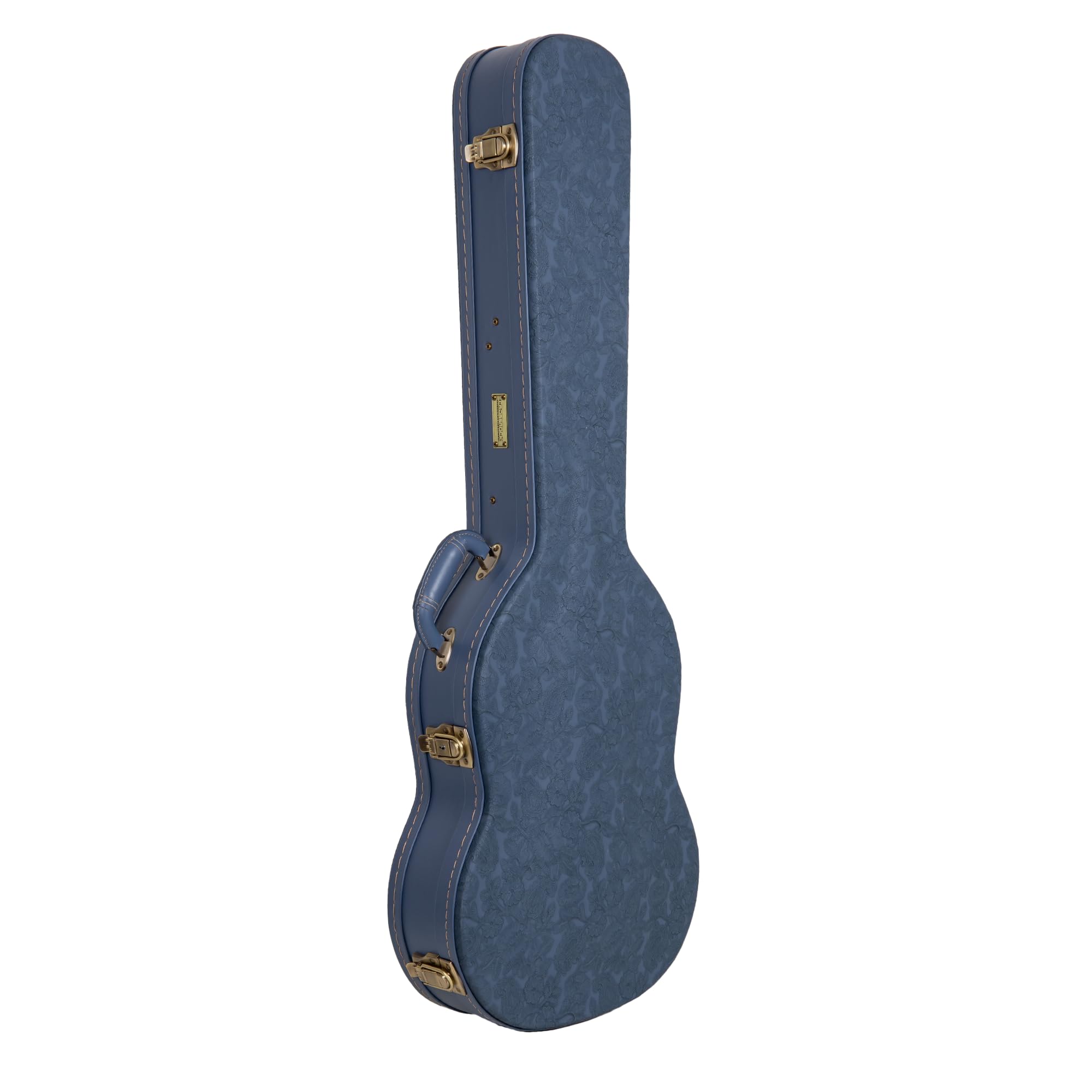 Crossrock Relief Series SG Guitar Case for Gibson SG Style Electric Guitars | Carved Smoke Blue Finish, Monochrome Blue Velvet I