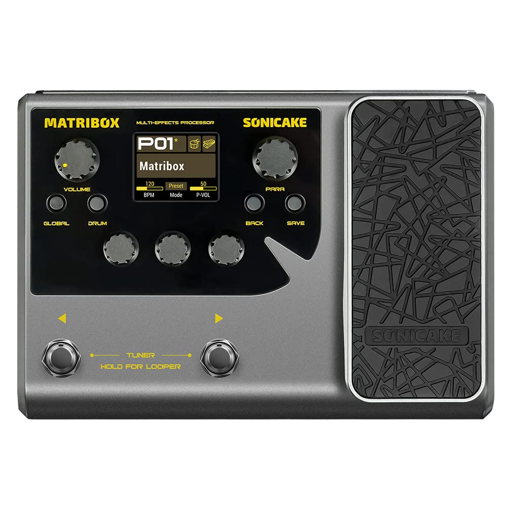 Sonicake Multi Effects Processor With Expression Pedal Guitar Bass Amp Modeling Ir Cabinets Simulation Stereo Otg Usb Audio Inte