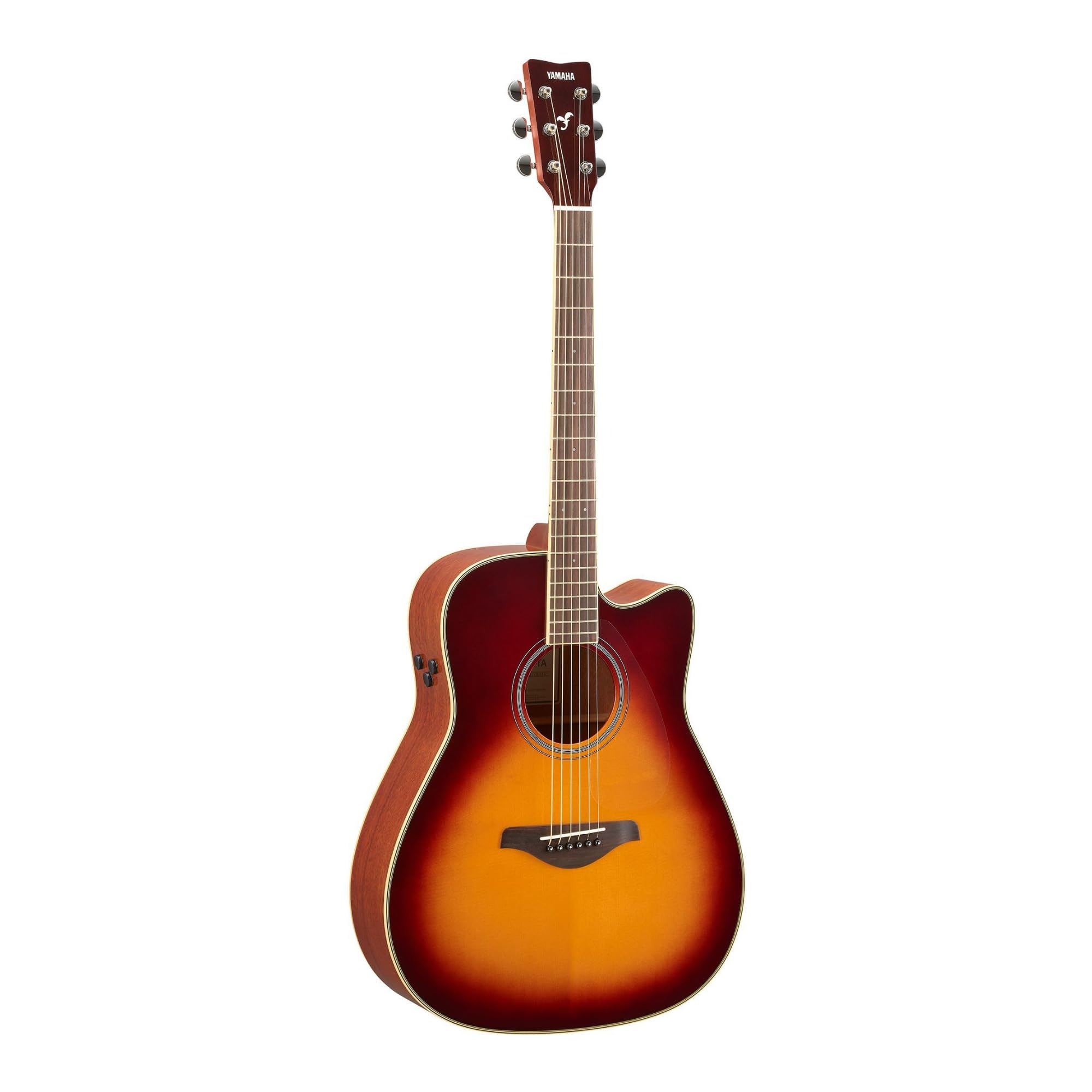 Yamaha FGC-TA Dreadnought Cutaway Transacoustic Guitar w/ Chorus and Reverb, Brown Sunburst
