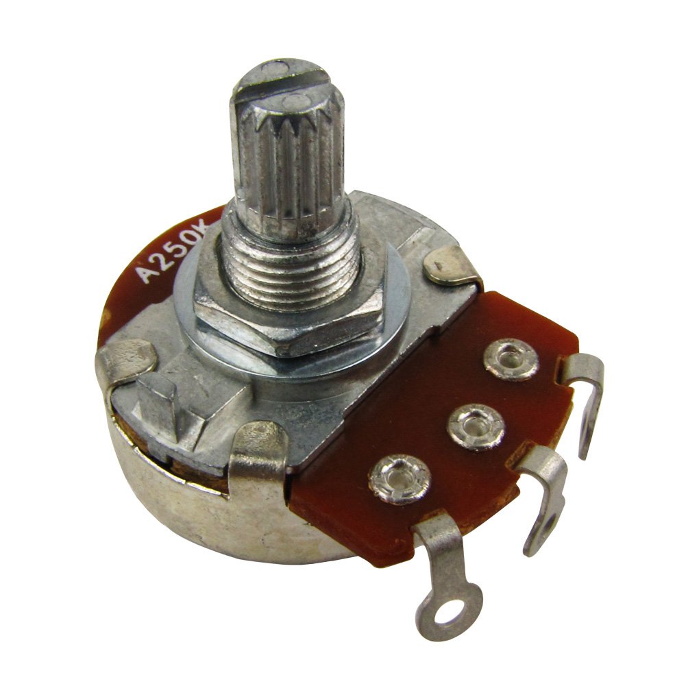 Musiclily Guitar Full Size Pots A250K Split Knurled Short 15mm Shaft Audio Volume Taper Potentiometers for Stratocaster and Tele