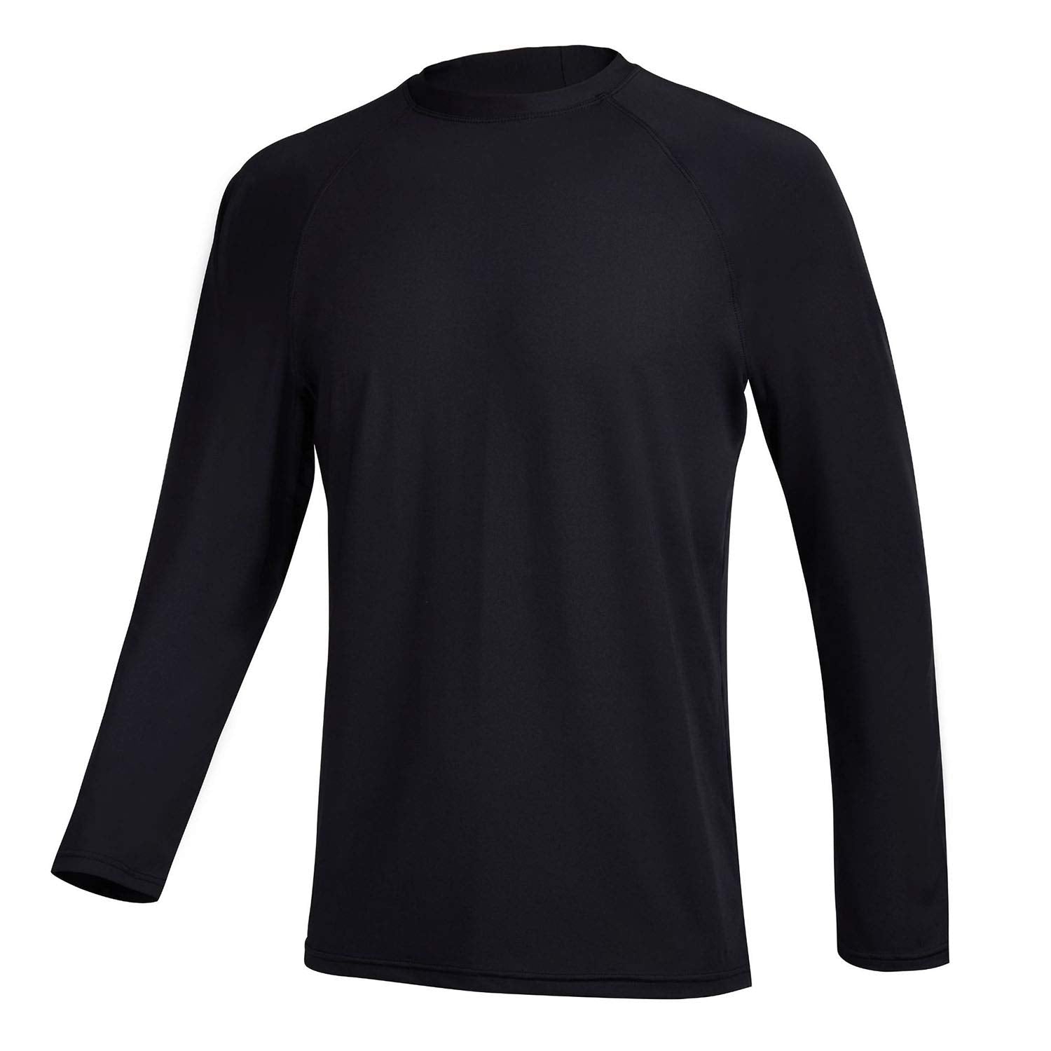 Mens Swim Shirts Rashguard Sun Shirt Upf 50 Uv Sun Protection Outdoor Long Sleeve T-Shirt Swimwear Black Xl