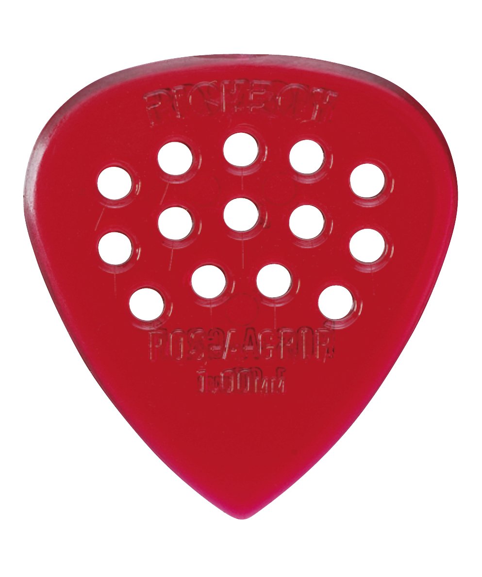 Pickboy Pos-A-Grip, Red, Polycarbonate, 1.00Mm, 10 Picks
