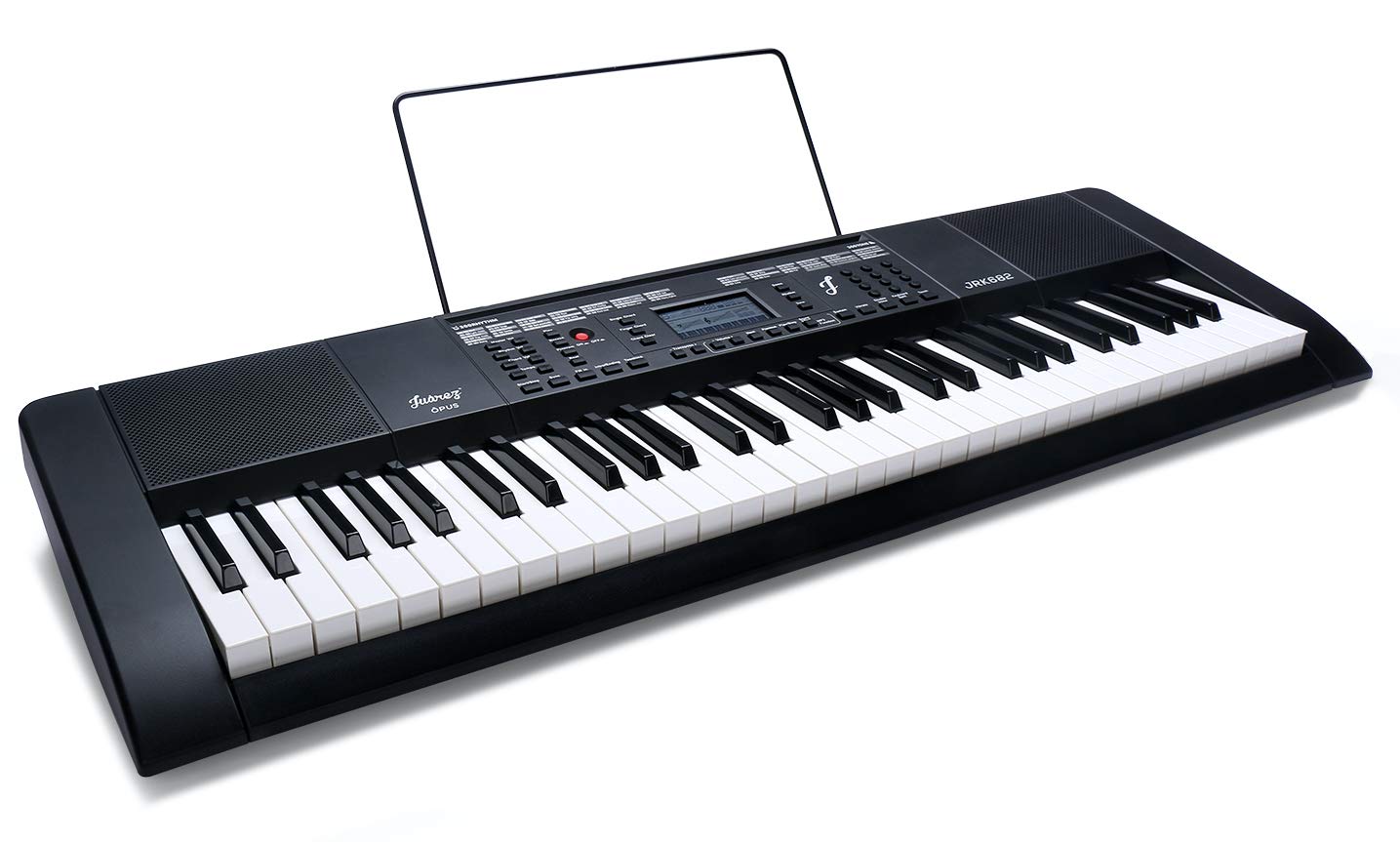 Juarez Opus Jrk682 61 Keys Electronic Keyboard Piano With Lcd Digital Display, Midi Function|Touch Response|Adapter|Key Note Sti