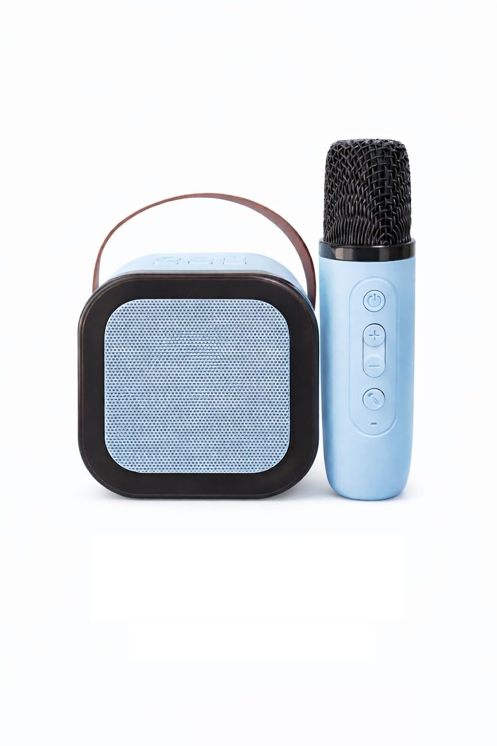 Portable Bluetooth Speaker With Wireless Microphone, Rechargeable Karaoke System With Rgb Lighting, Great For Kids And Families
