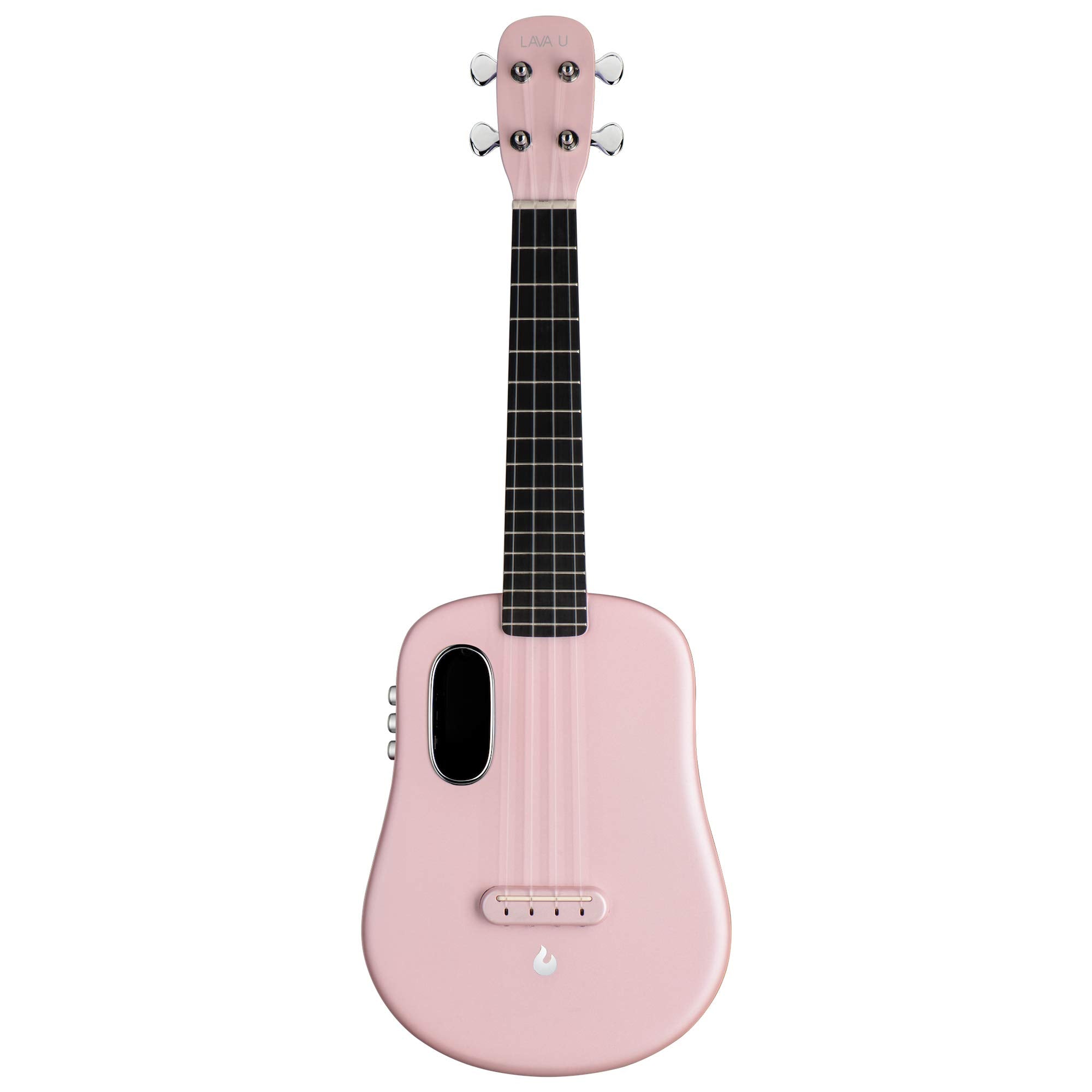 LAVA U Carbon Fiber Ukulele with Effects Concert Travel Ukulele with Case Pick and Charging Cable (FreeBoost, Sparkle Pink, 23-i