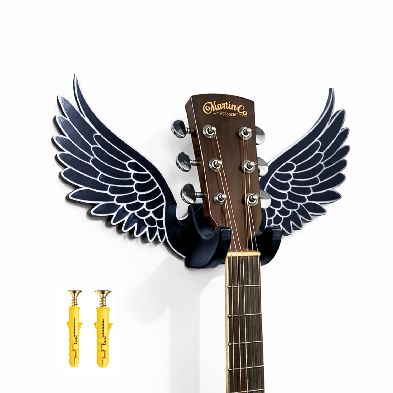 Sanchi Homes Aerowing Wing Guitar Wall Mount Holder | Wide Cradle Guitar Hanger For Acoustic, Electric & Classical Guitars | Dec