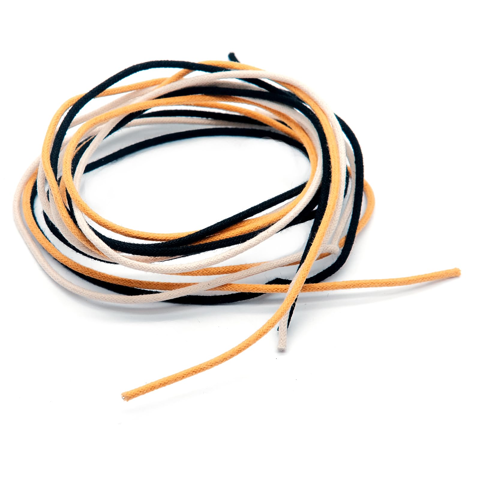Harpfeas Cloth-Covered Waxed Vintage-Style Pushback Guitar Wire -10 Feet (3.3-White/3.3-Black/3.3-Yellow) Pushback Wire For Elec