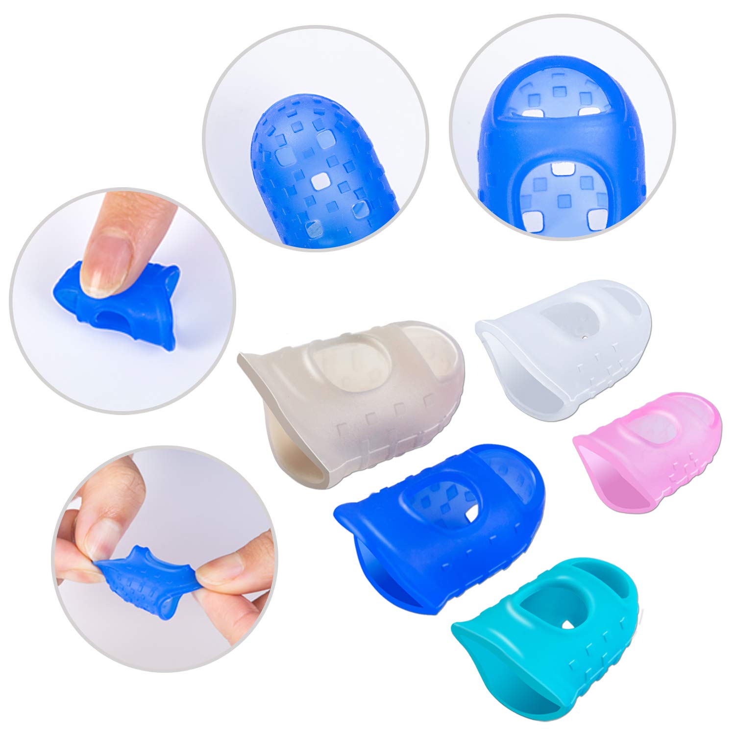 35Pcs Silicone Guitar Finger Protector, Guards Fingertip Protectors Fingertip Protection Covers Caps for Stringed Instruments, S