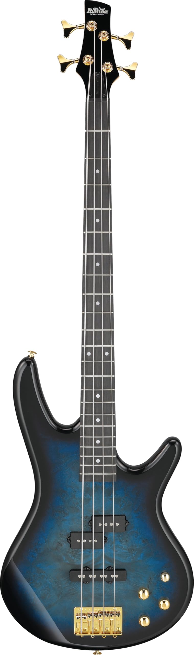 Ibanez Gio GSR200PC 4-String Right-Handed Electric Bass Guitar with Okoume Body, Maple Neck, and Purpleheart Fretboard (Transpar