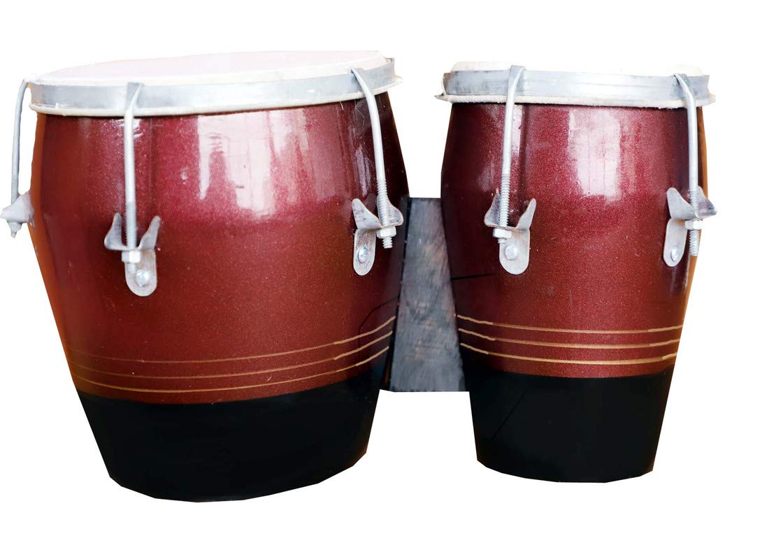 Gt Manufacturers Professional Two Piece Hand Made Wooden Bango Drum Set (Brown&Black)