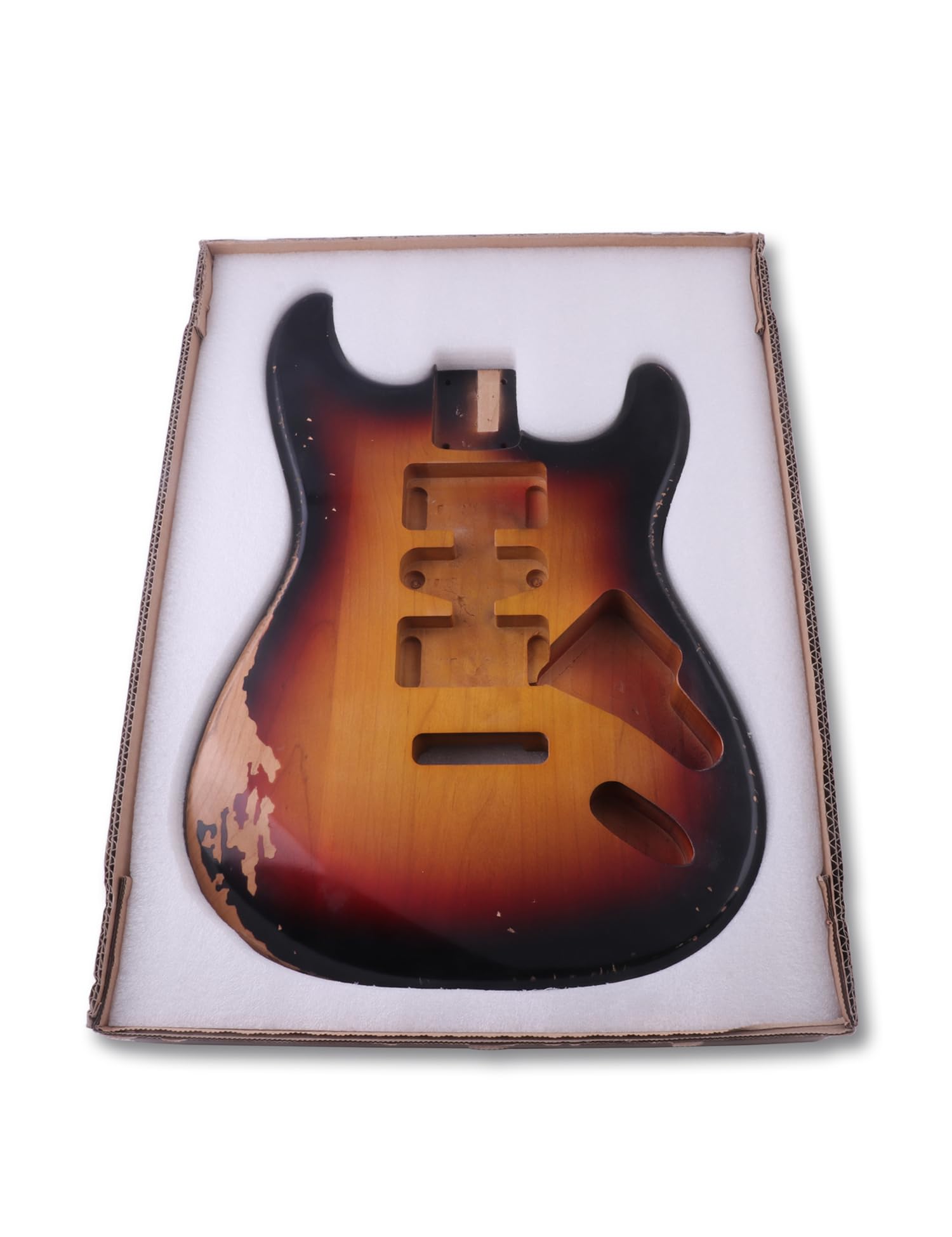 Sunsmile Relic Electric Guitar Body Nitro Top Alder Wood ST Style DIY Guitar Body H-S-H Route 3 Tone Sunburst Relic.