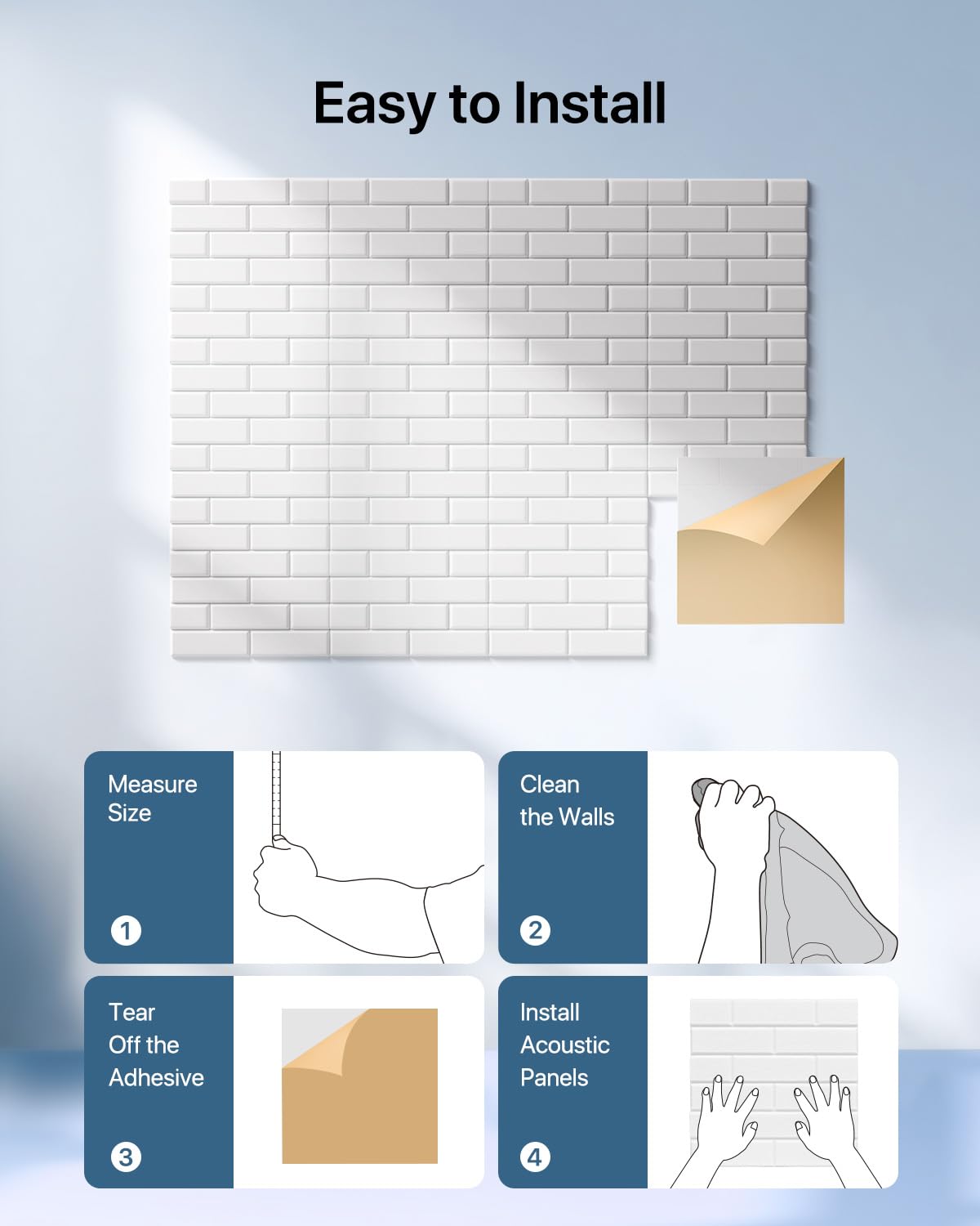 Soundproof Wall Panels, Kuchoow Sound Proof Panels for Walls, 18 Pack High Density Acoustic Panels Sound Absorbing Self-Adhesive