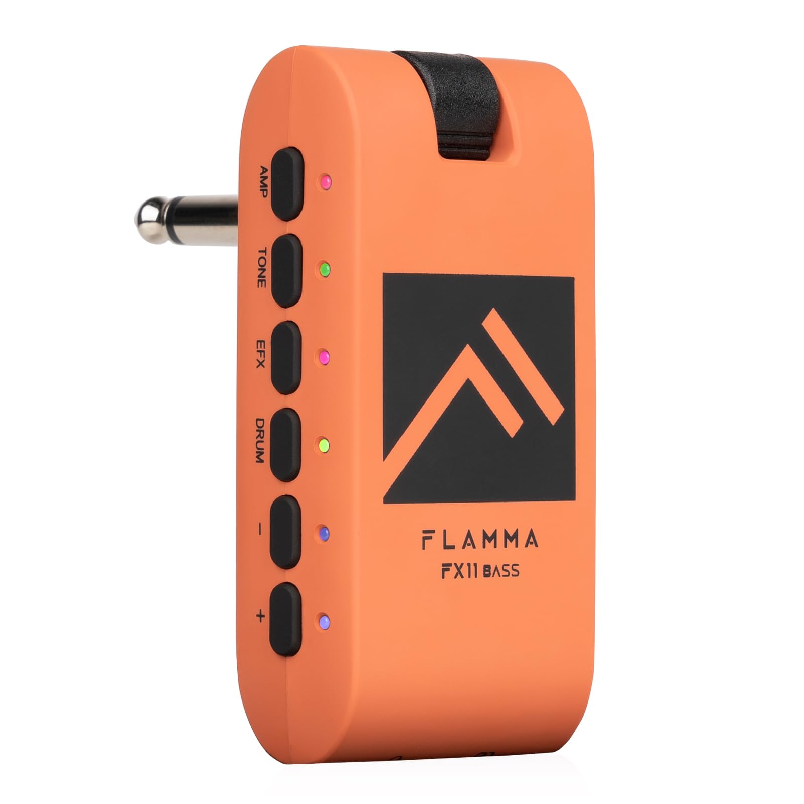 FLAMMA Bass Headphone Amp Portable Modeling Headphone Amplifier with 28 Drum Grooves 7 Amp Models Built-in Effects 5 Tone Color 