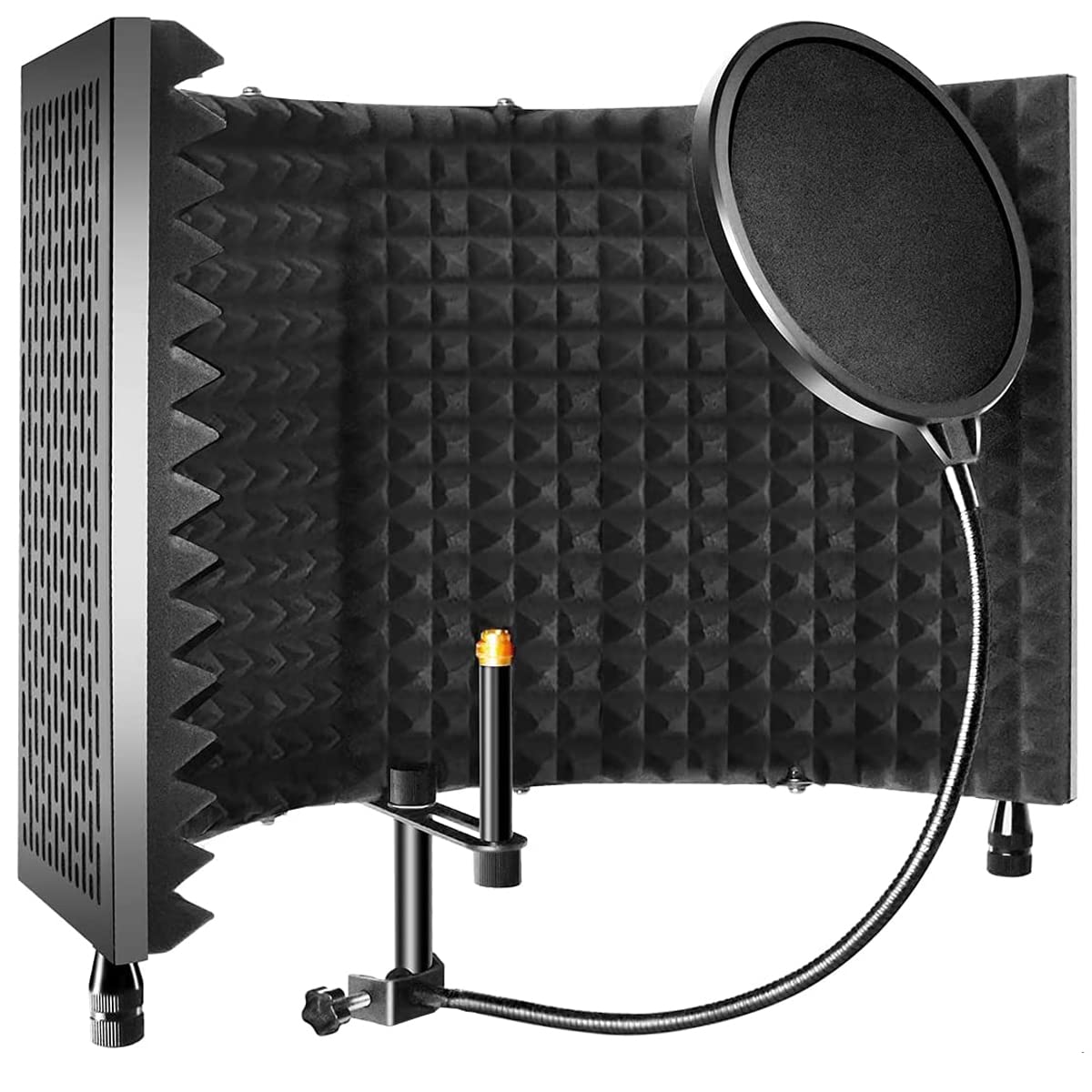 Device Of Urban Infotech Isolation Shield For Microphone With Pop Filter Sound Absorbing Reflection Filter For Mic Soundproof Vo