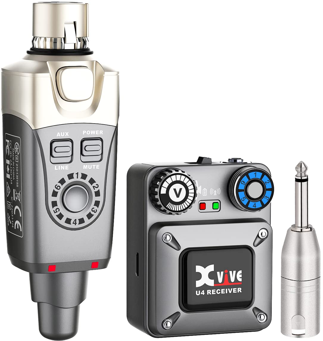Xvive U4 Wireless in-Ear Monitor System Set with Transmitter and Receiver (One Receiver and One Transmitter)