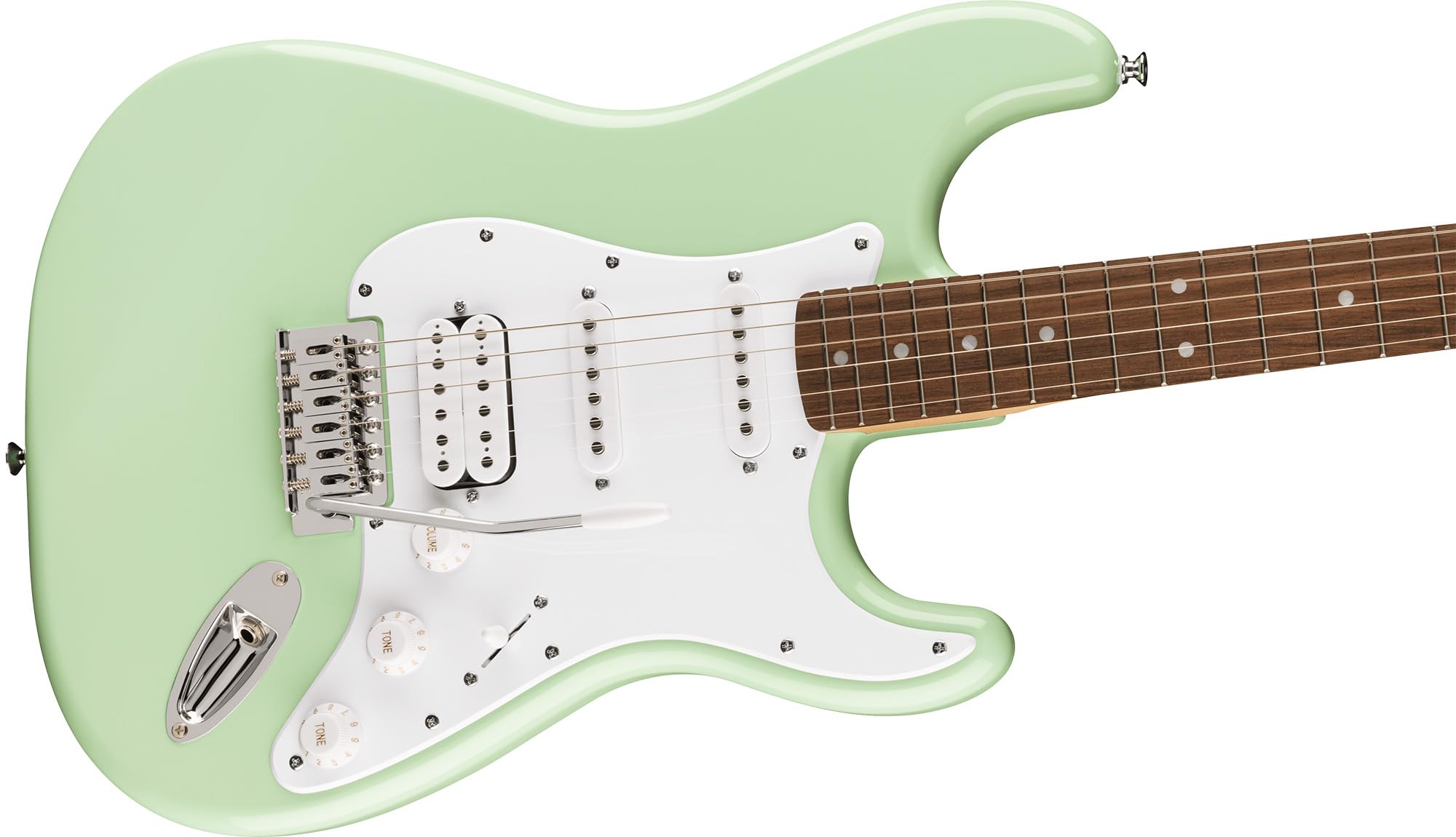 Fender Squier Sonic Stratocaster HSS - Surf Green Bundle with Amp, Cable, Tuner, Strap, Picks, and Austin Bazaar Guitar DVD