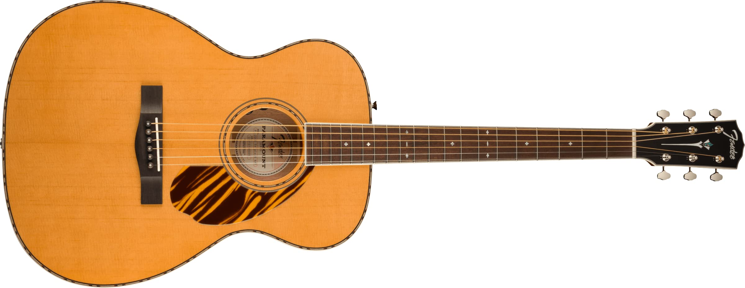 Fender Paramount PO-220E Orchestra Acoustic Guitar, with 2-Year Warranty, Natural, with Case