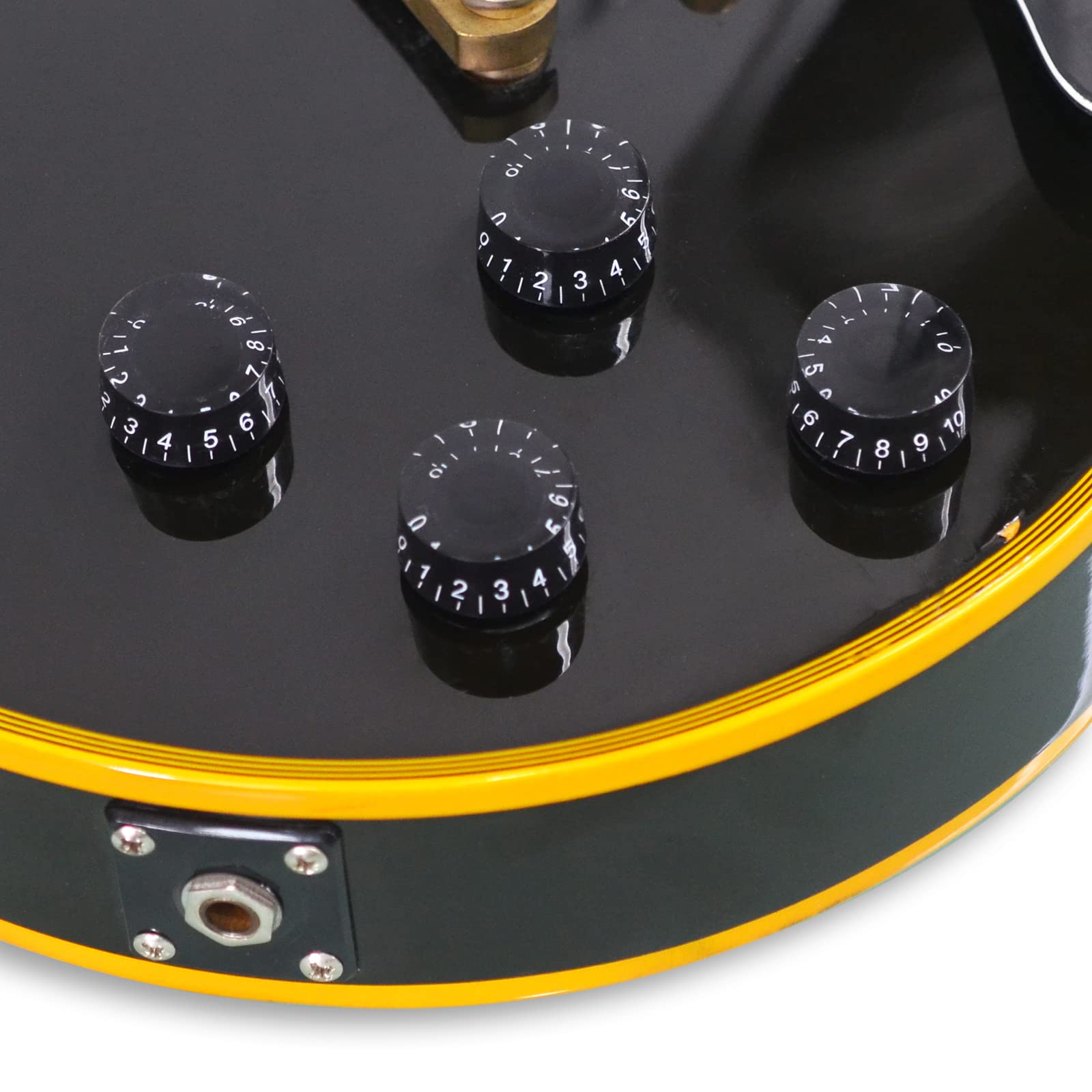 SAPHUE 4PCS Speed Control Knobs for Electric Guitar Guitar Pots Tone Volume Knobs Buttons (Black)