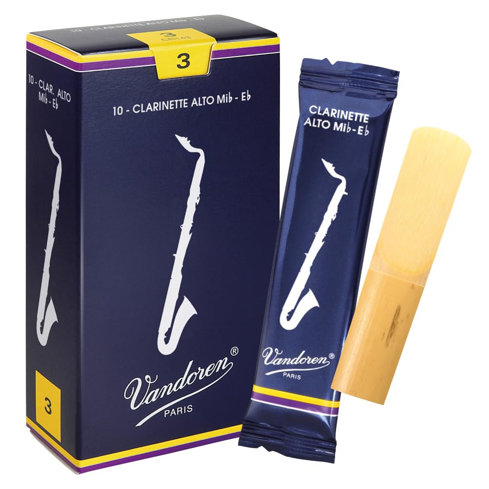 Vandoren CR143 Alto Clarinet Traditional Reeds Strength 3; Box of 10