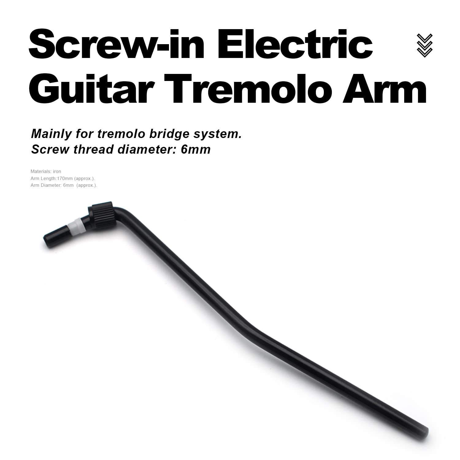 MAXCHEER 6MM Screw-in Electric Guitar Tremolo Arm Whammy Bar Thread Tremolo Bar & Guitar String Trees Guides Retainer for Floyd