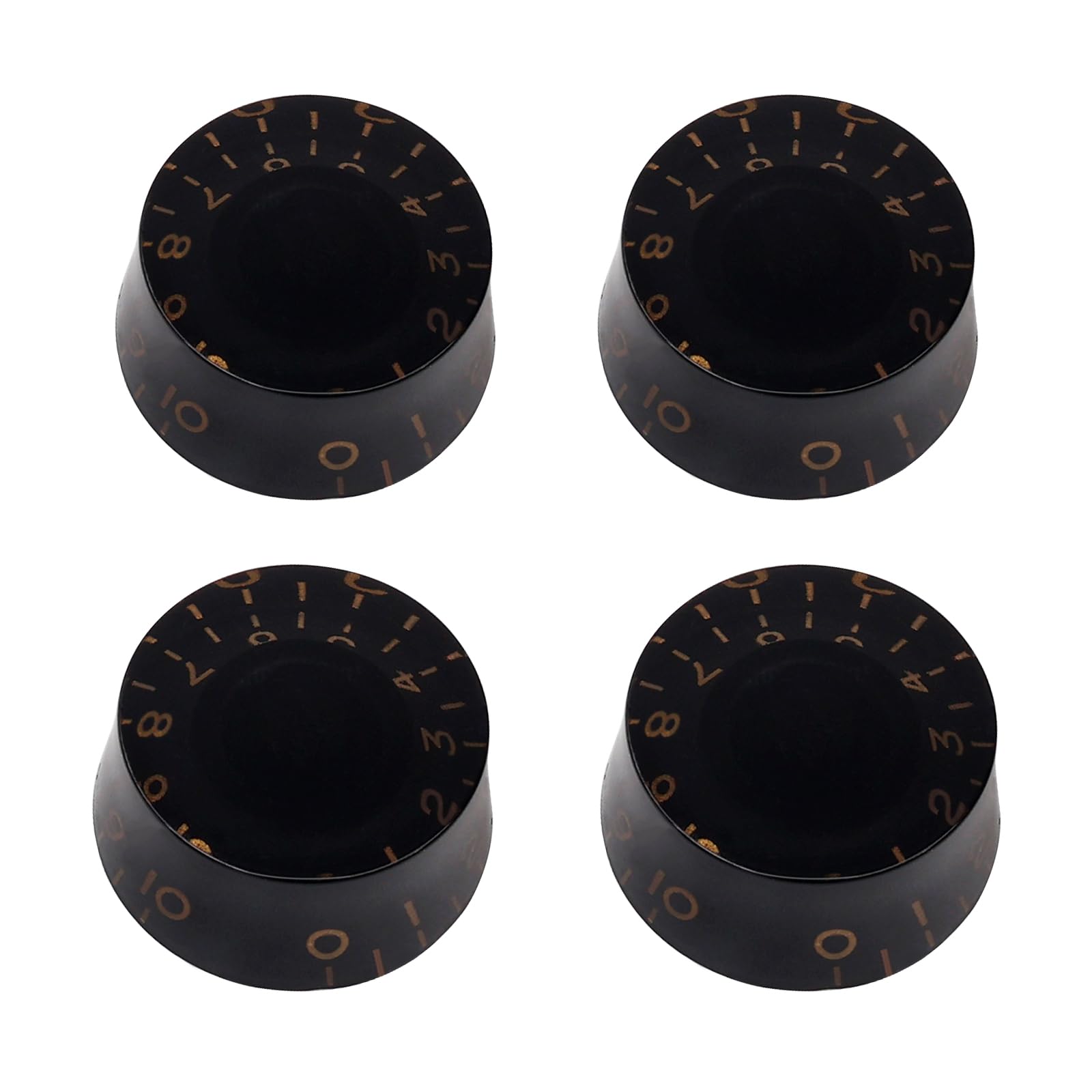 Banworks 60s Guitar Control Knobs 18-Spline Metric Knobs 6mm (15/64) 2 Tone and 2 Volume Speed Knobs Top Hat for Epiphone Les P