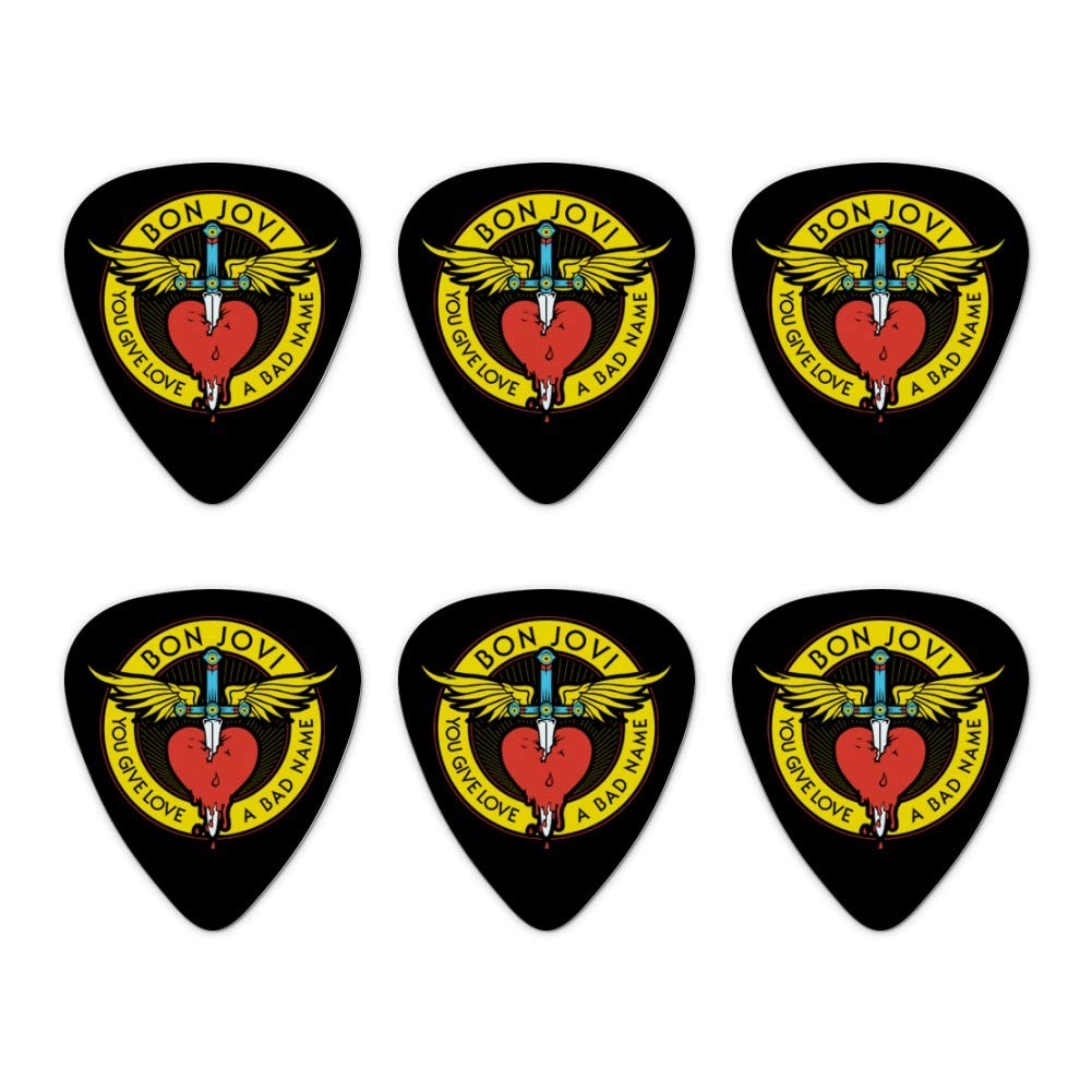 Bon Jovi You Give Love A Bad Name Novelty Guitar Picks Medium Gauge - Set Of 6