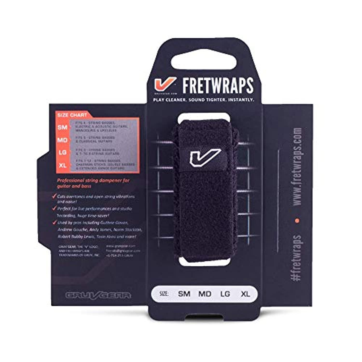 Gruv Gear Fretwraps String Muter 1-Pack (Black, Medium) (Fw-1Pk-Md)