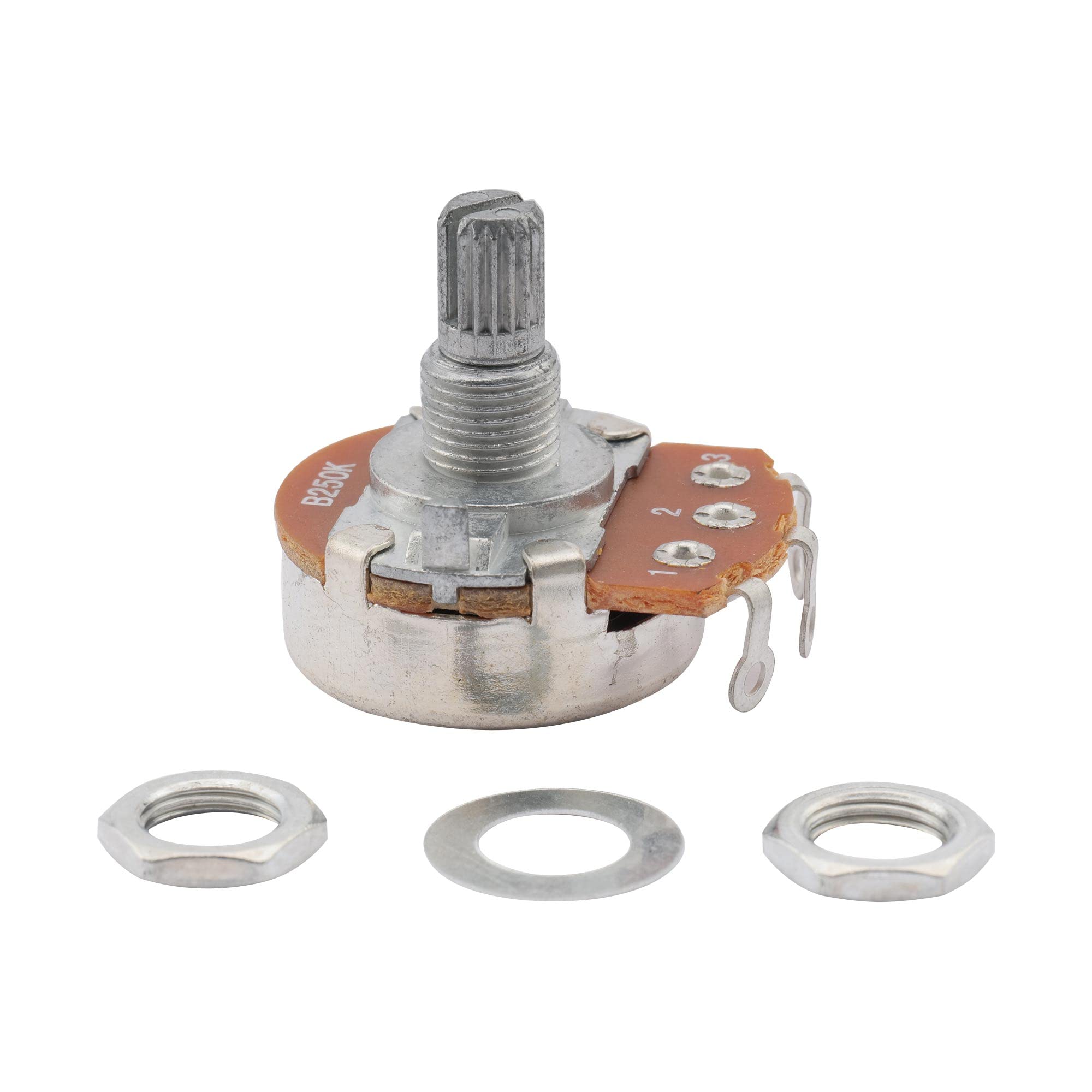 Musiclily Guitar Full Size Pots B250K Split Knurled Long 15mm Shaft Linear Taper Potentiometers for Stratocaster and Telecaster