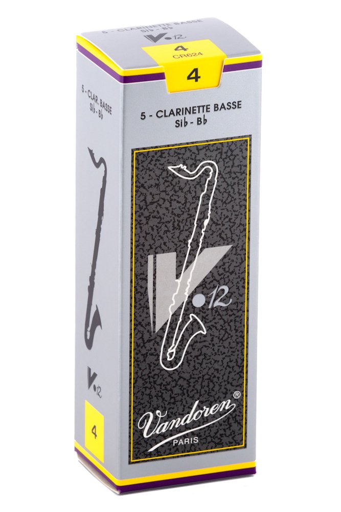Vandoren CR624 Bass Clarinet V.12 Reeds Strength 4; Box of 5