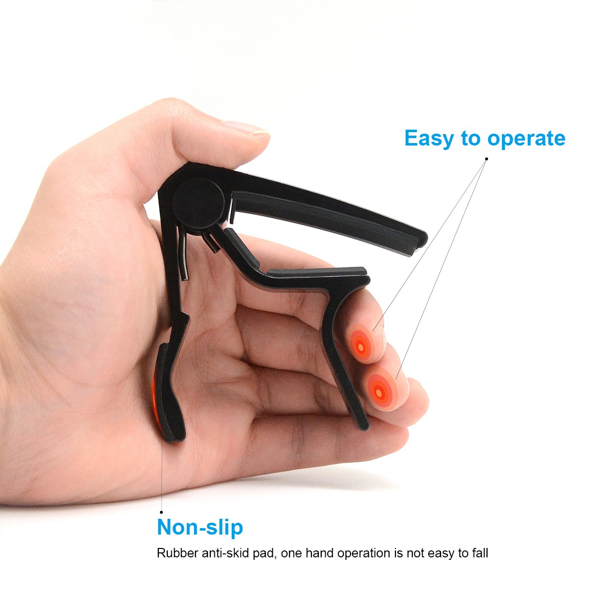 6-String Acoustic & Electric Guitar Capo- Single Handed Capo (MA-12-F)