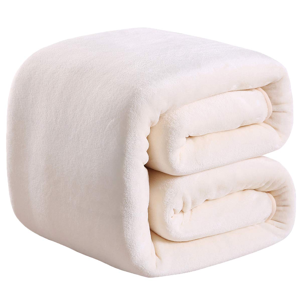 Polar Fleece Throw Blankets Travel Size For The Bed Extra Soft Brush Fabric Super Warm Sofa Throw Blanket 50 X 61(Ivory Travel)