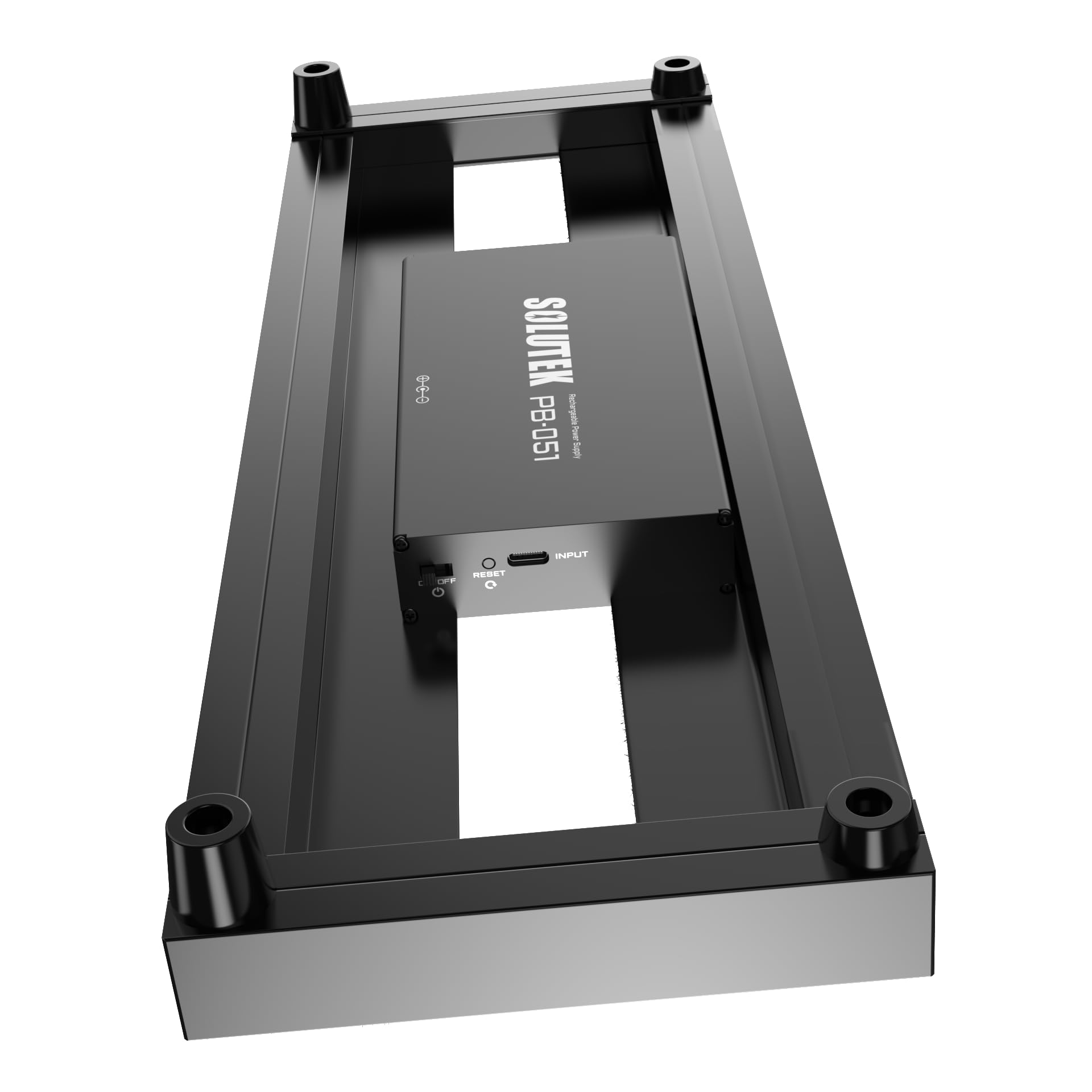 Solutek 16 INCH Small Guitar Pedal Board Mini Pedalboard for 3-5 Effects | Aluminum Light Steady (FL-PB01PSU)