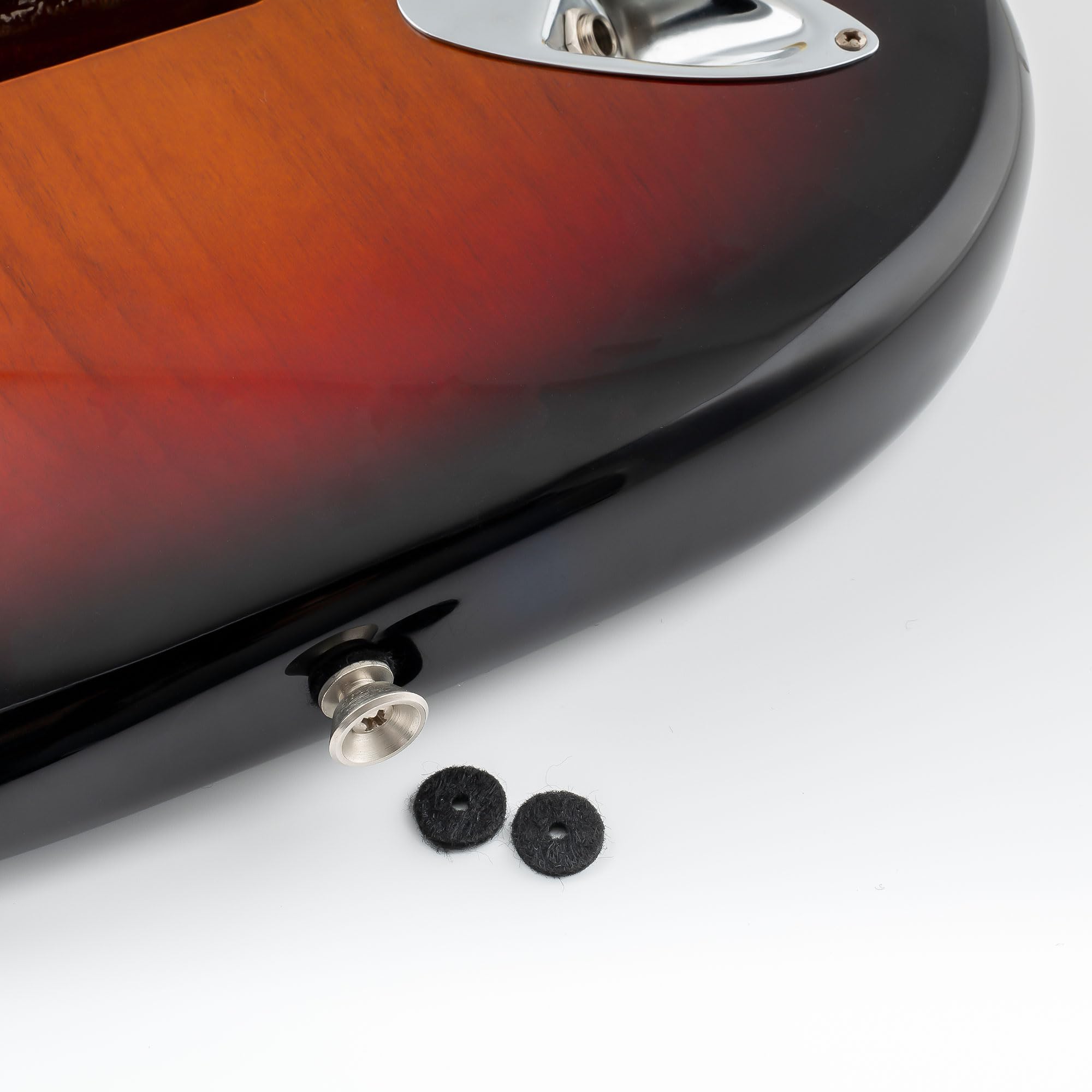 Musiclily Basic Guitar Strap Button Felt Washers, Black (Set of 20)