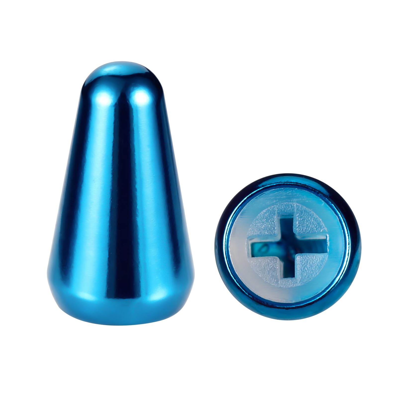 2pcs Guitar 5 Way Pickup Switch Tip Metal Blue Switch Cap Knob for Strat Tele Guitar Parts(Blue)