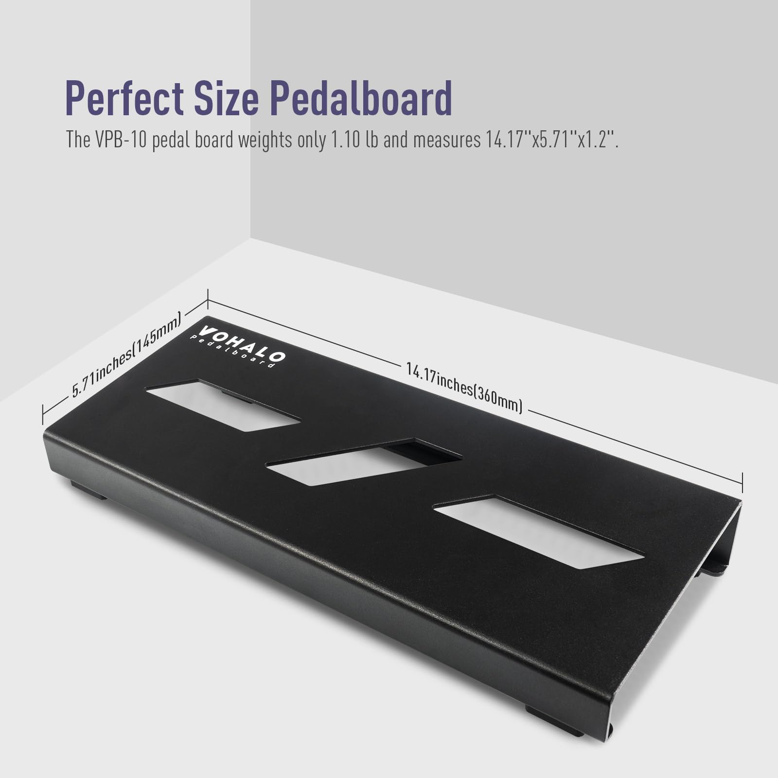 VOHALO Mini Guitar Pedal Board 14'' Guitar Effects Compact Small Pedalboard with Pedals Mountain Tape, Cable Tie & Patch Cables,