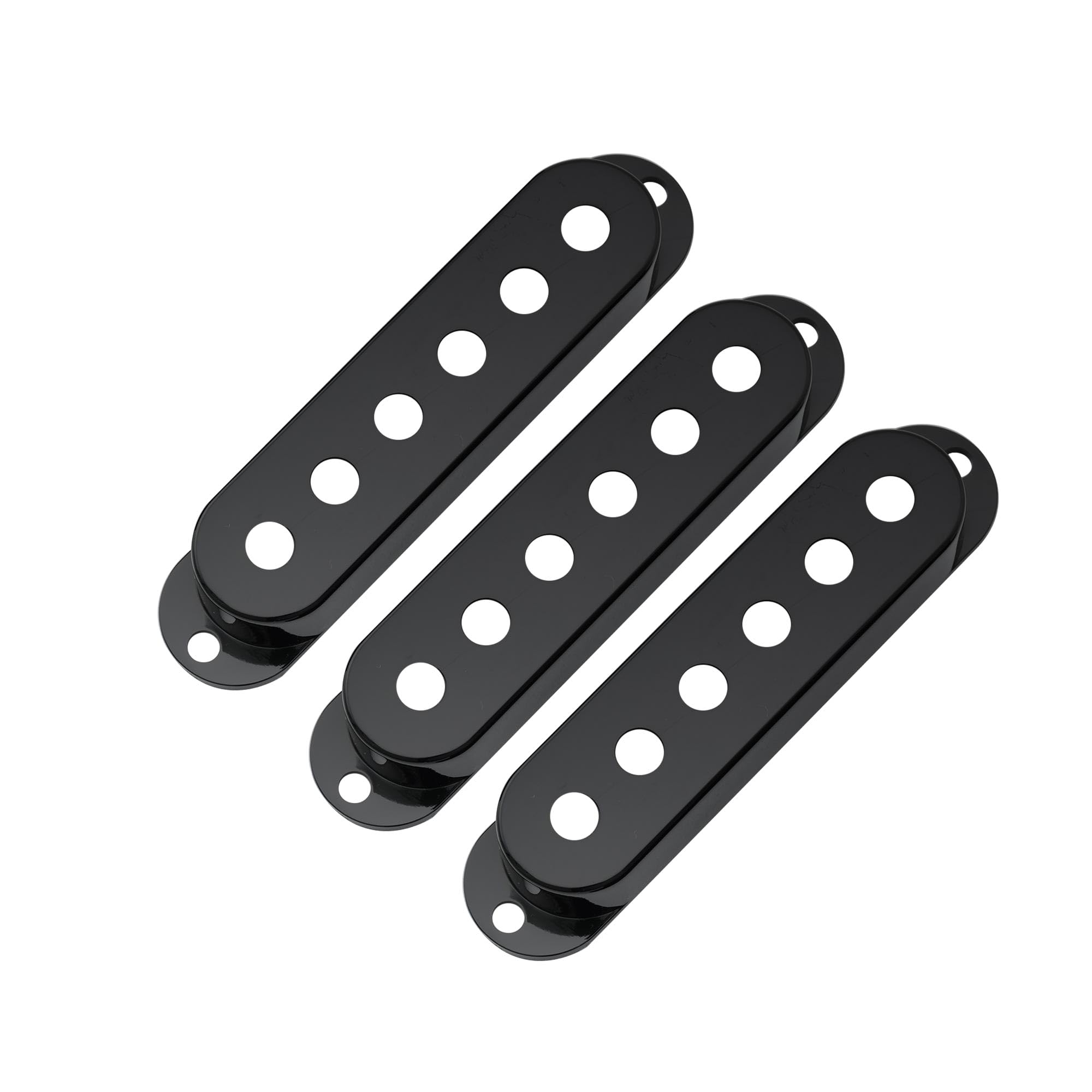 Musiclily Pro Plastic Guitar Single Coil Pickup Covers For Usa/Mexico Strat Fender Stratocaster Electric Guitar, Black (Set Of 3