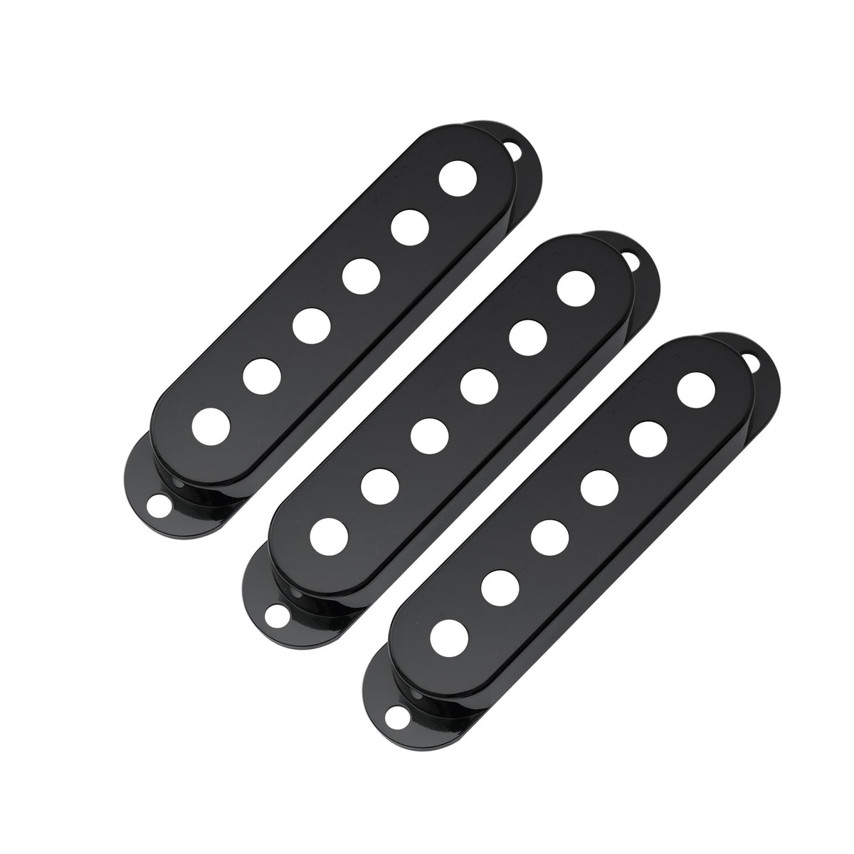 Musiclily Pro Plastic Guitar Single Coil Pickup Covers For Usa/Mexico Strat Fender Stratocaster Electric Guitar, Black (Set Of 3