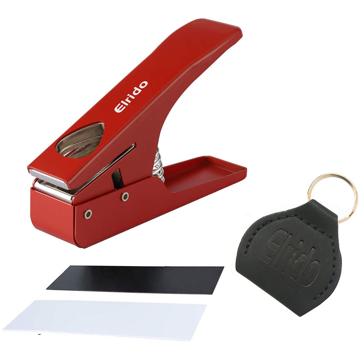 Elrido Diy Guitar Picks Punch Pick Maker To Make Your Endless Guitar Picks Puncher Tool Kit, 2 Pick Strips Sheet, Leather Key Ch