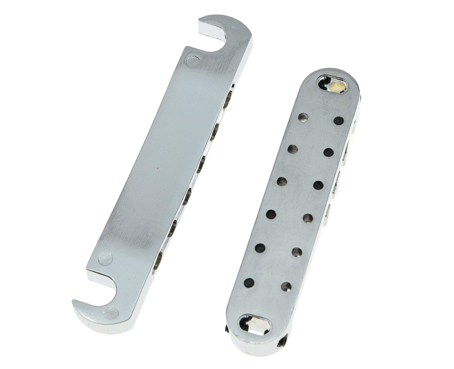 KAISH LP Tune-o-matic Roller Saddle Bridge Tailpiece Stopbar Set for Les Paul Chrome