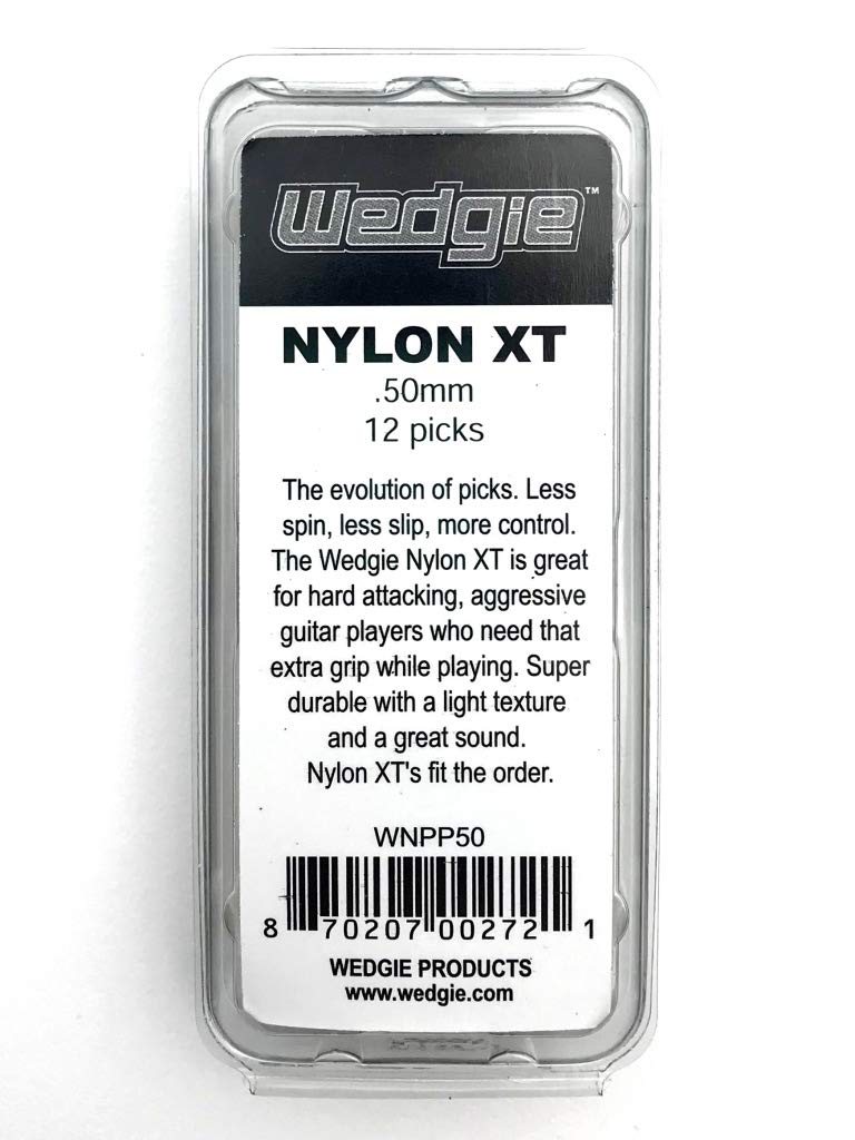 Wedgie WNPP50 Nylon XT Textured Guitar Picks .50mm Cream, 12 Pack