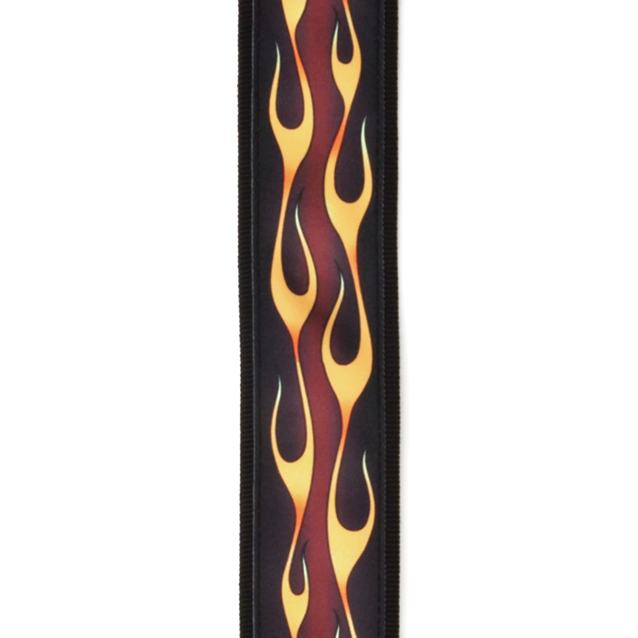 D'Addario Woven Guitar Strap, Red Hot Rod Flame