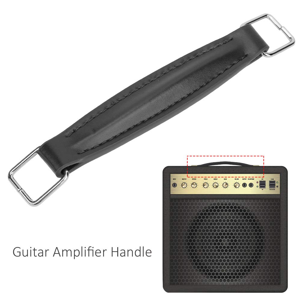 Vintage Guitar Amplifier Handle PU Leather Speaker Handle for Guitar Speaker(Black)