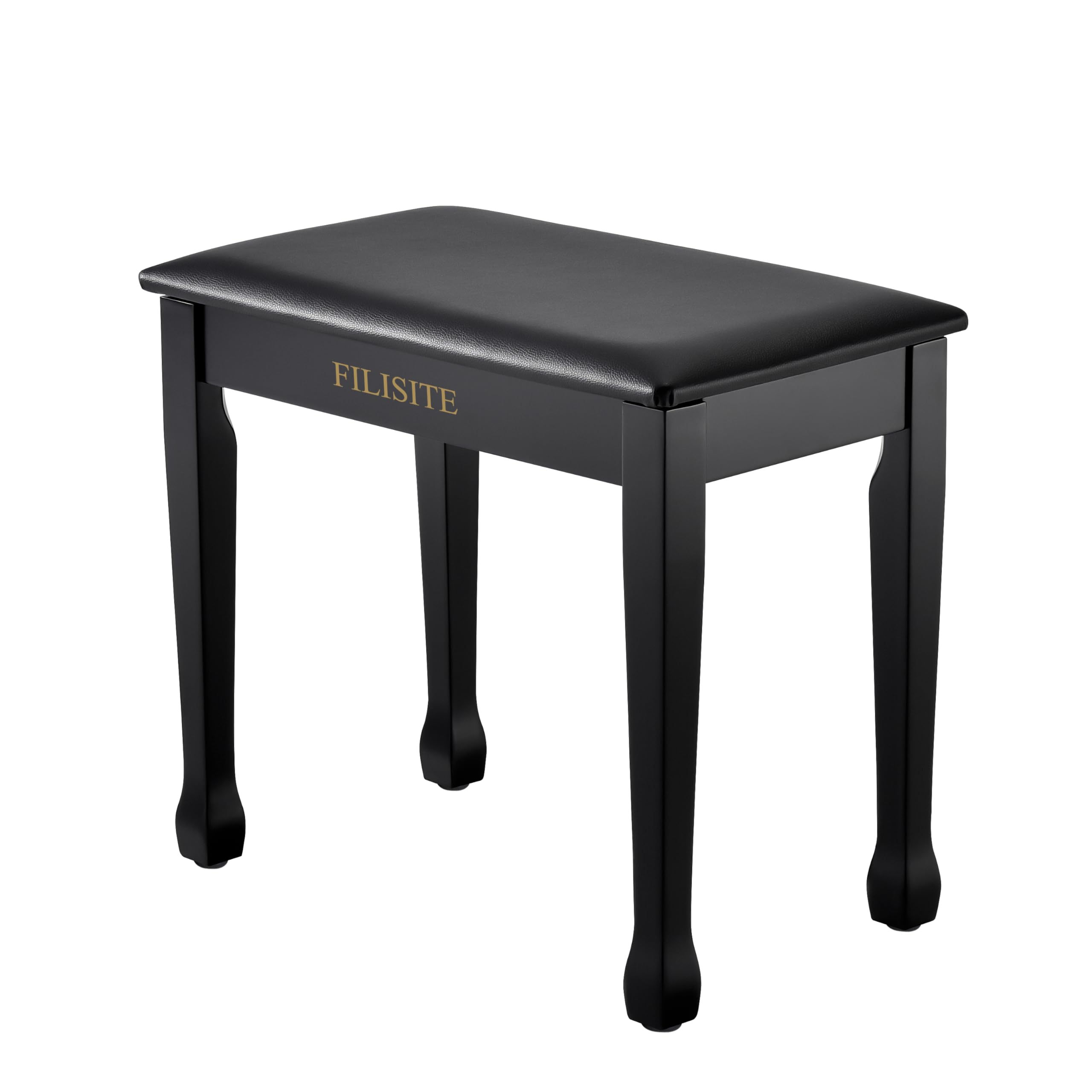 FILISITE Piano Bench with Waterproof Padded Cushion, Makeup Stools for Vanity, Bench for Living Room/Bedroom (Black)