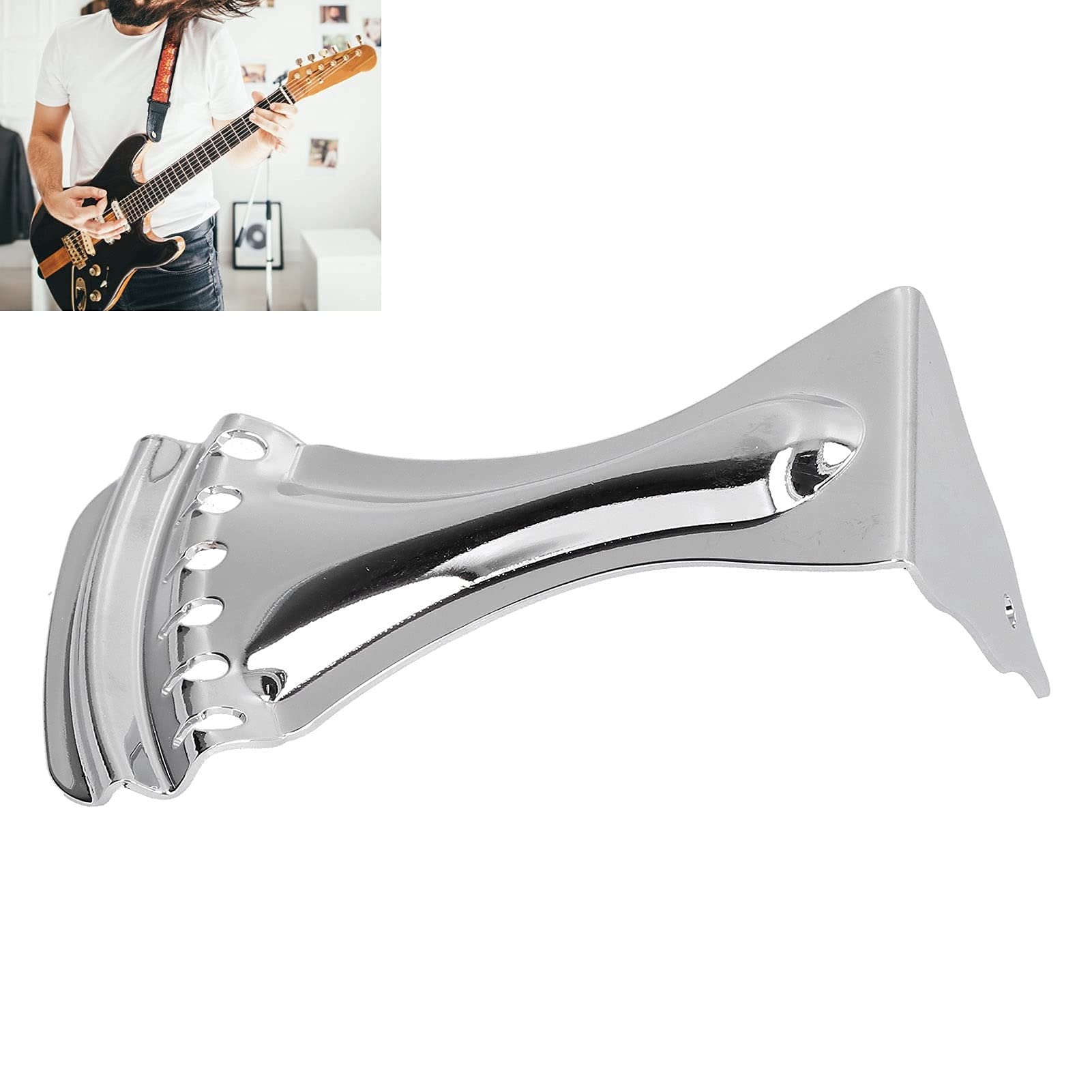 Metal Tailpiece Guitar Tailpiece Bridge, 6 String Guitar Tailpiece Hole Design for 6 String Resonator Guitars for Guitar Lover G
