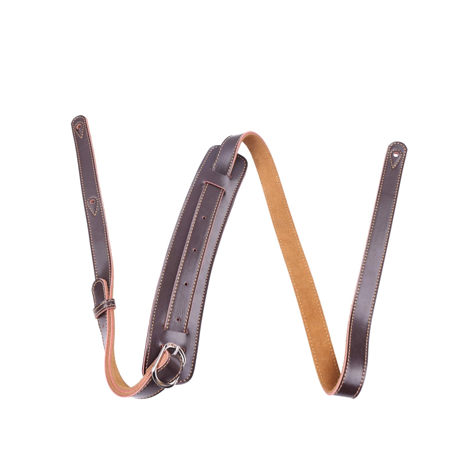 Rayzm Guitar Strap/Bass Strap With Shoulder Pad & Suede Backing, Quality Leather Belt For Acoustic/Electric/Bass Guitar