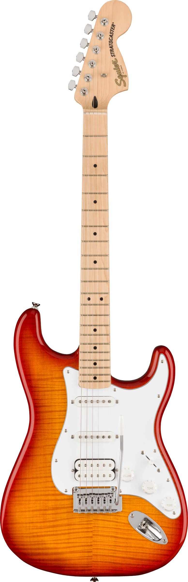 Fender Squier Affinity Stratocaster FMT HSS - Sienna Sunburst Bundle with Frontman 10G Amplifier, Gig Bag, Tuner, Instrument Cab