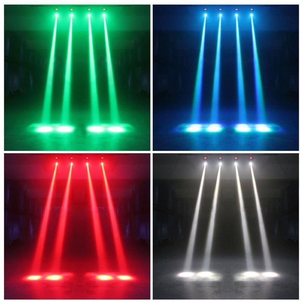 UKing LED Moving Head Light RGBW Beam Lights with DMX for Live Show DJ Disco Events Party Stage Lighting KTV Wedding Christmas