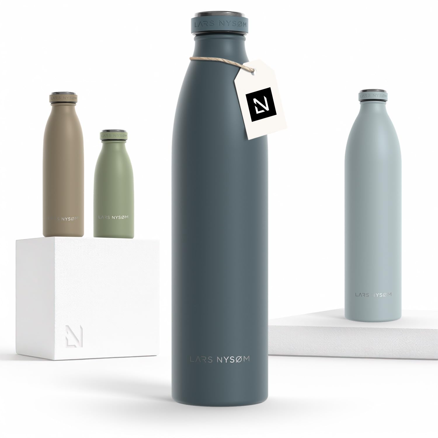 LARS NYSAM Stainless Steel Insulated Water Bottle 34oz  1000ml BPA-free Insulated Thermo Flask for Hot and cold Beverages  Leakp