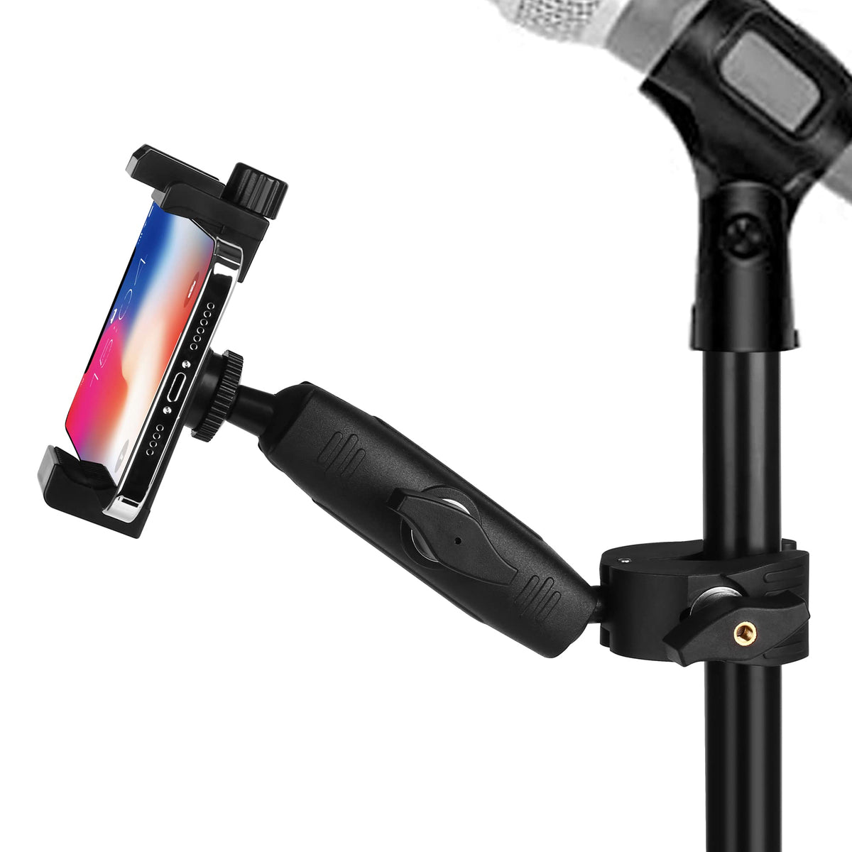 Music Boom Microphone Mic Stand Phone Holder Mount With Long Arm And Super Clamp 360    Rotation For Phone 14 13 12 11 Max Pro S