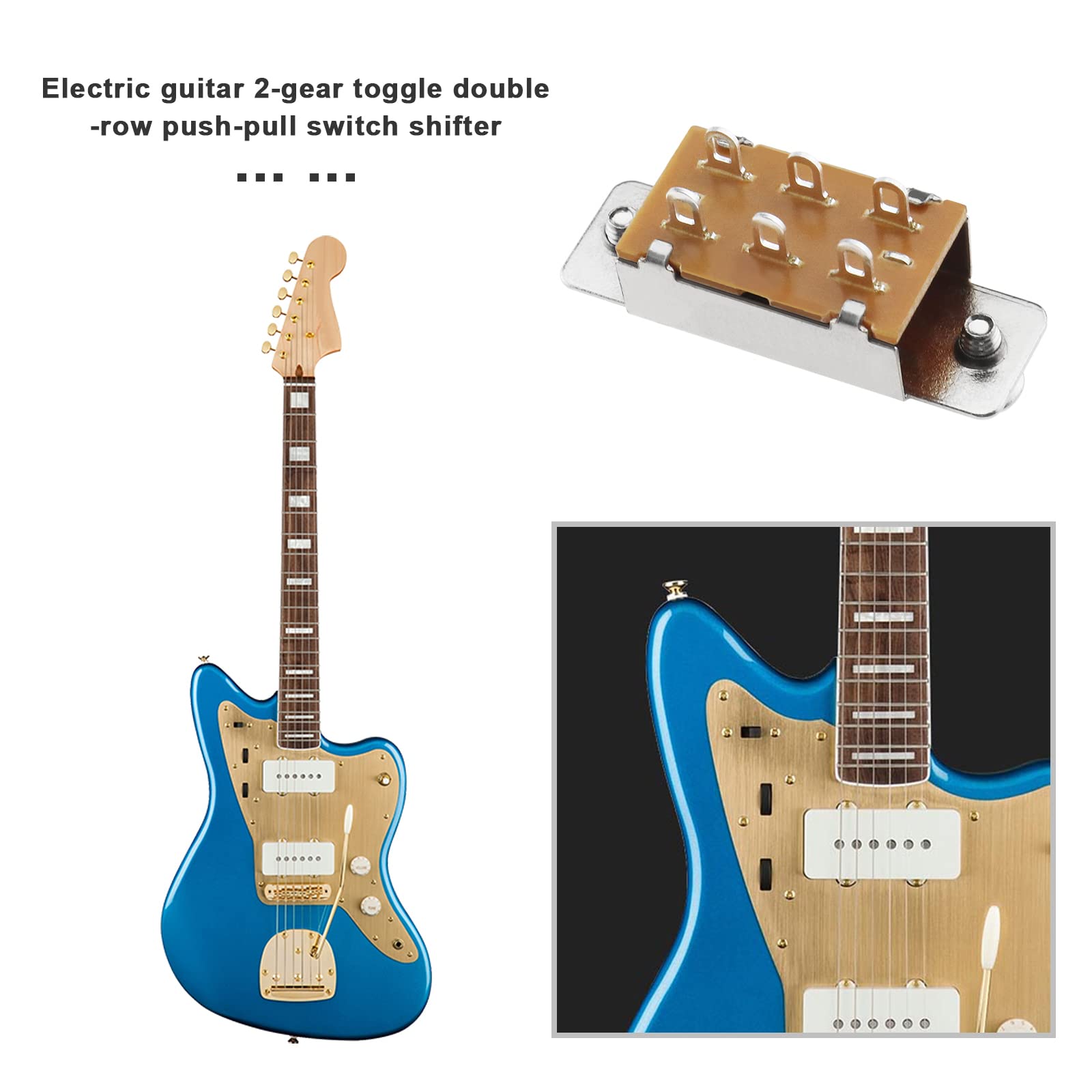 eMagTech 2Pcs Slide Selector Switch with 4x Screws Compatible with Fender Jaguar/Jazzmaster Toggle Switch Guitar Accessories Met